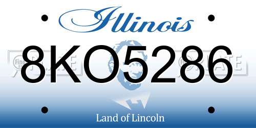 8KO5286 Illinois License Plate