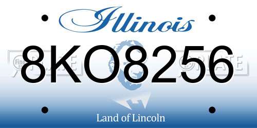 8KO8256 Illinois License Plate