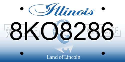 8KO8286 Illinois License Plate