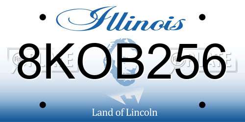 8KOB256 Illinois License Plate