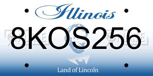 8KOS256 Illinois License Plate