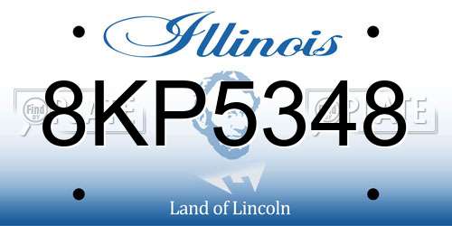 8KP5348 Illinois License Plate