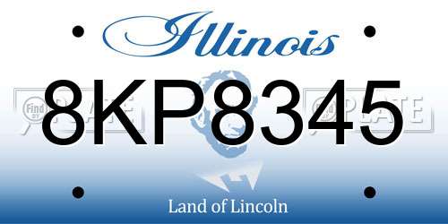8KP8345 Illinois License Plate