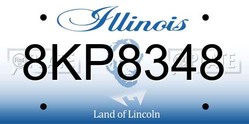 8KP8348 Illinois License Plate