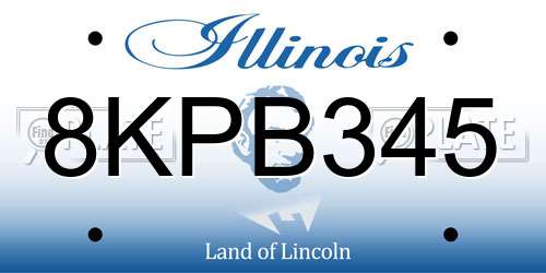 8KPB345 Illinois License Plate