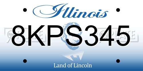 8KPS345 Illinois License Plate