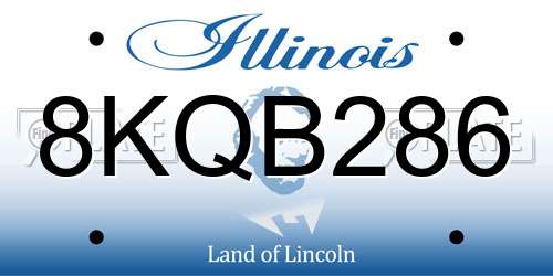 8KQB286 Illinois License Plate