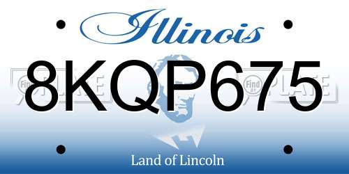 8KQP675 Illinois License Plate
