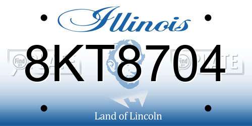 8KT8704 Illinois License Plate