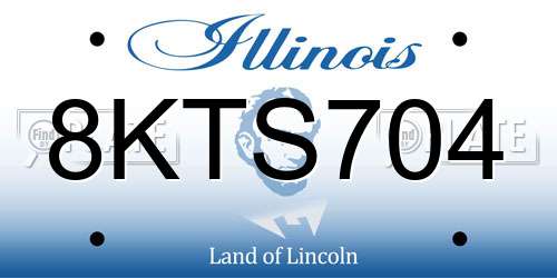 8KTS704 Illinois License Plate