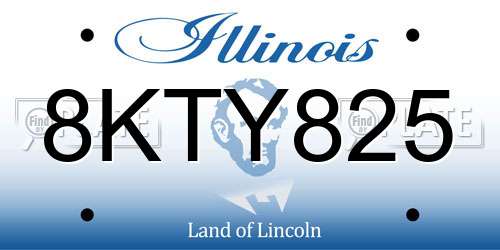 8KTY825 Illinois License Plate