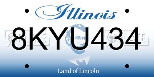 8KYU434 Illinois License Plate
