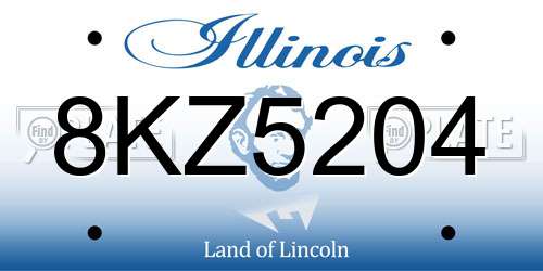 8KZ5204 Illinois License Plate