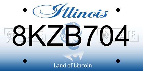 8KZB704 Illinois License Plate