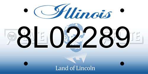 8L02289 Illinois License Plate