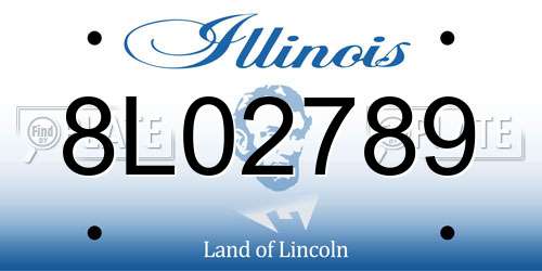 8L02789 Illinois License Plate