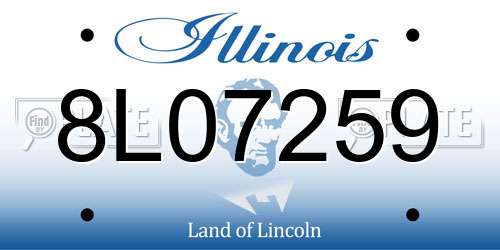 8L07259 Illinois License Plate