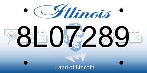 8L07289 Illinois License Plate