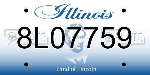 8L07759 Illinois License Plate