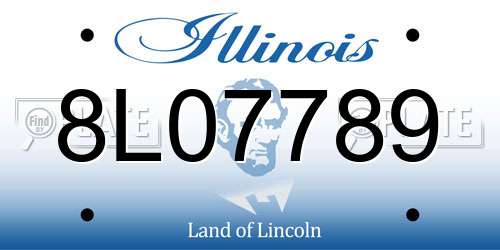 8L07789 Illinois License Plate