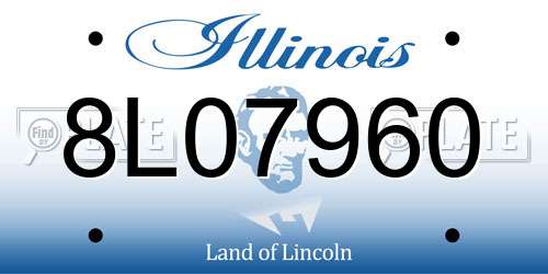 8L07960 Illinois License Plate