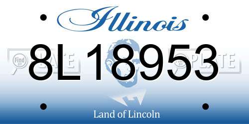 8L18953 Illinois License Plate