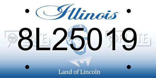 8L25019 Illinois License Plate
