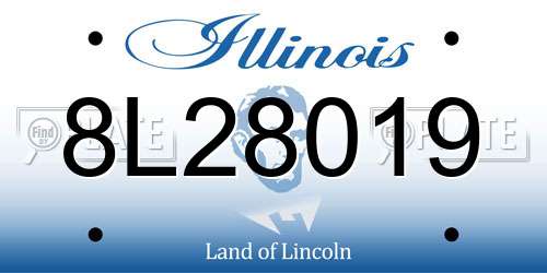 8L28019 Illinois License Plate