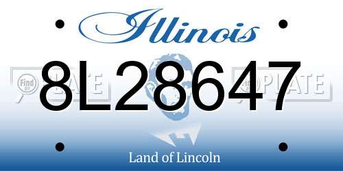 8L28647 Illinois License Plate
