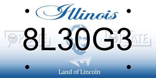 8L30G3 Illinois License Plate