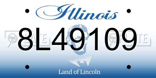 8L49109 Illinois License Plate