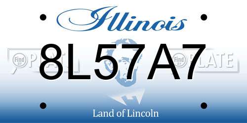 8L57A7 Illinois License Plate