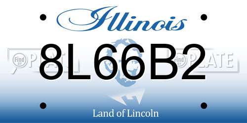 8L66B2 Illinois License Plate