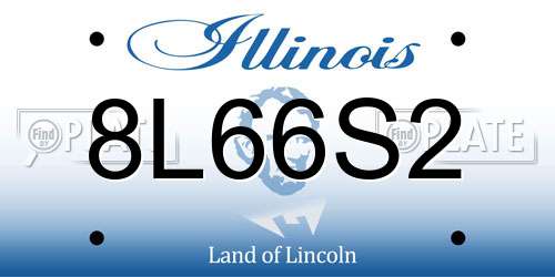 8L66S2 Illinois License Plate