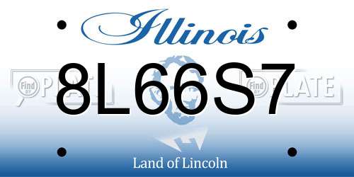 8L66S7 Illinois License Plate