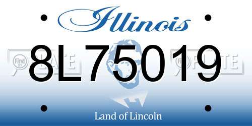 8L75019 Illinois License Plate