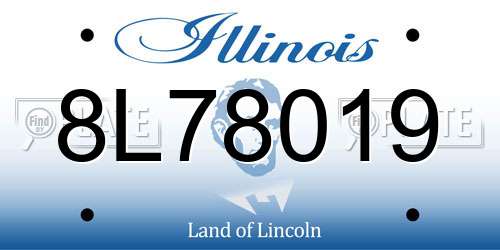 8L78019 Illinois License Plate