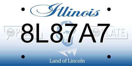 8L87A7 Illinois License Plate