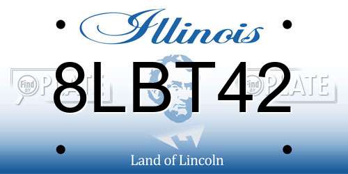 8LBT42 Illinois License Plate