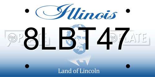 8LBT47 Illinois License Plate