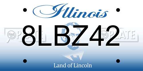8LBZ42 Illinois License Plate