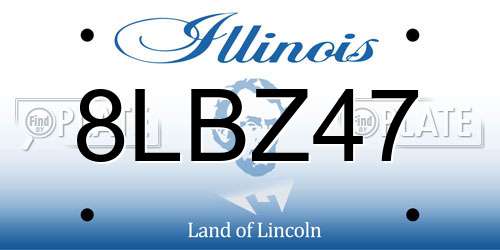 8LBZ47 Illinois License Plate