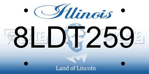 8LDT259 Illinois License Plate