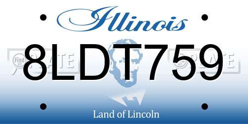 8LDT759 Illinois License Plate
