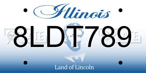 8LDT789 Illinois License Plate