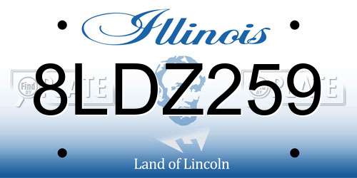 8LDZ259 Illinois License Plate