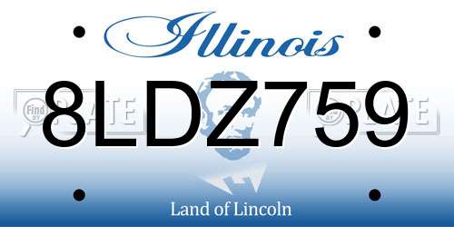 8LDZ759 Illinois License Plate