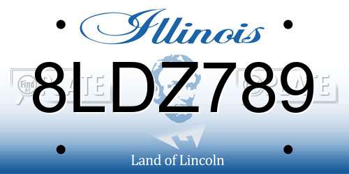 8LDZ789 Illinois License Plate