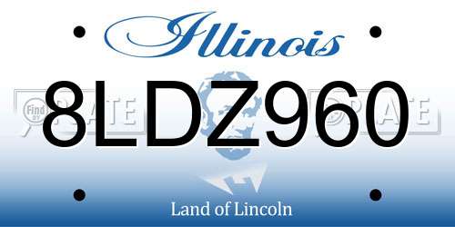 8LDZ960 Illinois License Plate
