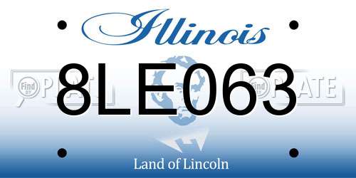 8LE063 Illinois License Plate